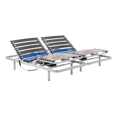 Geriafy – Lit Électrique 2 Personnes 160x200 cm | Sommier Renforcé à Lattes en Hêtre | Réglable avec Télécommande Filaire