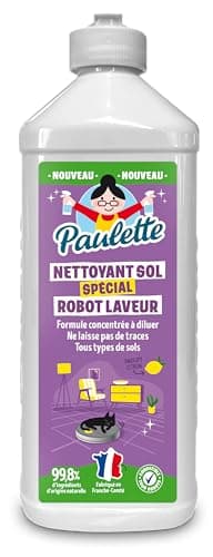 Paulette - Nettoyant Sol Spécial Robot Laveur - Parfums Citron - Certifié Ecocert - Fabriqué en France - 500 mL
