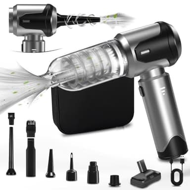 Kevsuvqin 4-en-1 Aspirateur Voiture Puissant sans Fil, 3 Niveaux Réglables, 21KPA Mini Aspirateur a Main sans Fil avec Moteur Brushless, Voyant de Batterie, Souffleur Air Comprimé Nettoyage PC