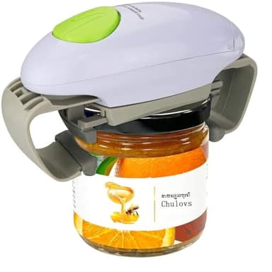Chulovs - Ouvre-bocal électrique - gadget de cuisine solide et robuste pour bocaux scellés - ouvre-bocal automatique mains libres avec moins d'efforts pour ouvrir (Blanc)