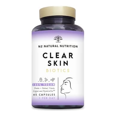 Anti-imperfections avec 9 ingrédients actifs, traitement anti-cernes éclaircissant pour la décoloration des taches de couleur, avancé pour le visage et le corps. 45 gélules. CE. N2 Natural Nutrition
