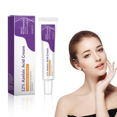 Sérum pour Visage à L'acide Azélaïque 12% Crème de soin peau Beauté avec Niacinamide et Vitamine C Crème Anti-acné Sérum pour Visage pour Plupart Rougeurs et L'acné Peau (20 g)