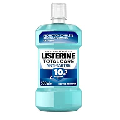 Listerine – Bain de Bouche Total Care Anti-Tartre (bouteille de 500 ml) – Soin bucco-dentaire contre la formation de tartre – Bain de bouche pour une haleine fraîche durable
