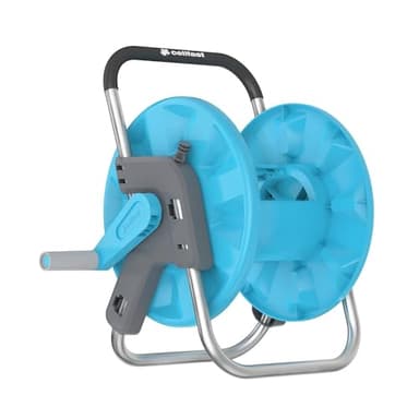 cellfast Support de Tuyau ALUPLUS, Enrouleur de Tuyau, Transport et Stockage faciles, Résistant à la Corrosion, Empêche Le Tuyau de Se tordre, 1/2", 45m, 55-150" bleu