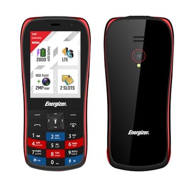Energizer - Mobile Clavier Physique E284S - 4G - Double Sim (Nano SIM) - Garanti 3 Ans - Noir/Rouge - WiFi - Débloqué - Clavier AR-Chargeur UK