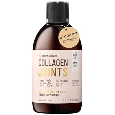 True Collagen Articulations | Supplément liquide de collagène hydrolysé 10 000 mg - 500 ml, 20 jours d'approvisionnement | Glucosamine, MSM et chondroïtine pour des articulations, des cheveux, une