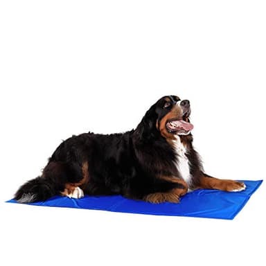 lionto Tapis rafraîchissant pour chiens et chats, 120x80 cm, couverture rafraîchissante pliable sans électricité, refroidissement par contact corporel lors des journées chaudes, nettoyage facile, bleu