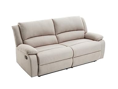 LOUNGITUDE - DETENTE - Canapé de Relaxation - Manuel - 3 Places - Inclinaison réglable - en Tissu - Beige -L193cm