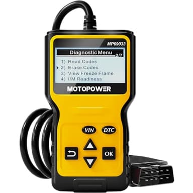 MOTOPOWER MP69033 OBD2 Scanner Universel Lecteur de Code d'erreur de Moteur, Outil de Diagnostic Can pour Tous Les protocoles OBD II Voitures Depuis 1996, jaune