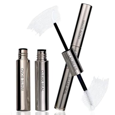 Colle Faux Cils Waterproof LAUBESS Colle Extension Cils Bond and Seal Depose Extension Cils Lash Clusters 10ml (White/Clear)