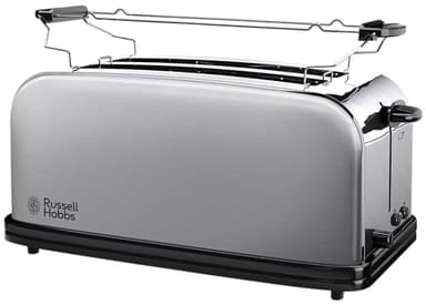 Russell Hobbs Grille Pain [2 Fentes longues 4 Toasts/ 2 Tranches baguette] Adventure Acier Inox (Fentes larges, 6 Niveaux de Brunissage rapide, Surélévation, Décongèle & Réchauffe) 23610-56