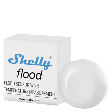 Shelly Flood - Détecteur de Fuite d’Eau Wi-FI, Alerte inondation, Notification instantanée par app iOS, Android, Capteur de température, Batterie Longue durée, Portée 30 à 50 m
