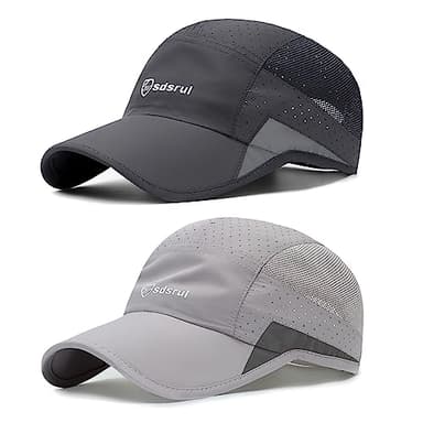 AYPOW Casquette de Baseball Homme, 2 Paquets de Casquettes Soleil Respirantes LéGèRes SéChage Rapide, Chapeau D'éTé Maille RéGlable pour Le Sport ExtéRieur Course à Pied Le Golf Les Loisirs Randonnee