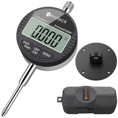 Neoteck DTI Comparateur Numérique 0-25.4mm/1'' Indicateur Numérique Electronique 0.01/.0005'' Comparateur de Précision pour Imprimante 3D, Banc de Scie