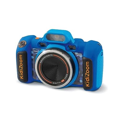 VTech - KidiZoom Duo FX Bleu, Appareil Photo Numérique Enfant, Photo, Selfie, Vidéo, Écran Couleur, Studio BD, Filtres et Effets Rigolos, Cadeau Enfant de 4 Ans à 12 Ans - Contenu en Français