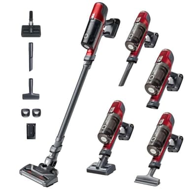 Rowenta X-Pert 6.60 Aspirateur Balai sans fil, Idéal pour les Poils D'animaux, Léger, Puissance 100W, Autonomie 45min, 2 Vitesses RH6878WO, Rouge