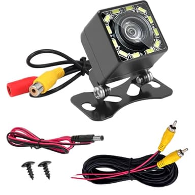 Caméra de Recul Voiture 1080P Ultra HD, 12 LED Vision Nocturne Super Universel 170° Grand Angle Fish-Eye, 12V-24V Étanche IP68 Caméra Arrière pour Voiture SUV Camion Pickup Van Camping-Car Agriculture
