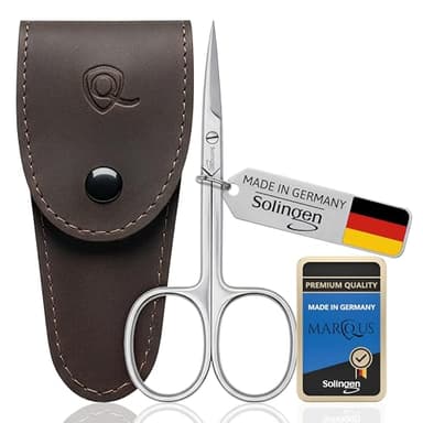 marQus Ciseaux à ongles de qualité supérieure Solingen/Allemagne – Extra tranchants avec lame incurvée et étui - pour les mains et les pieds - Convient également pour les gauchers