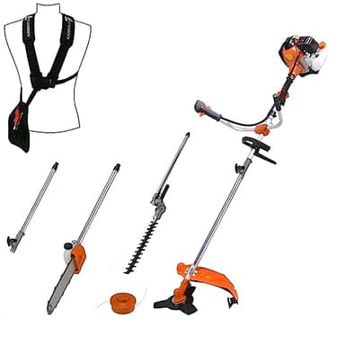 GT Garden Multifonction Thermique 4 en 1 avec Guidon : tronçonneuse - débroussailleuse - Taille-Haies et rallonge