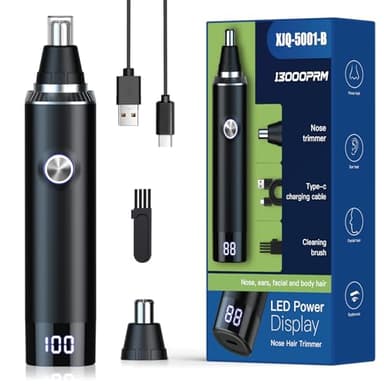 Brigin Tondeuse Nez Oreilles Homme Rechargeable par USB Indolore, Rasoir Nez Homme du Visage, Coupe Poils Nez et Oreilles Portable pour, Facile à Nettoyer, étanche IPX7