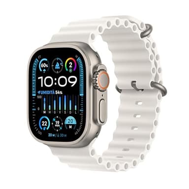 Apple Watch Ultra 2 [GPS + Cellular, 49MM] Boîtier en Titane avec Bracelet Océan Blanc - Taille Unique (Reconditionné)