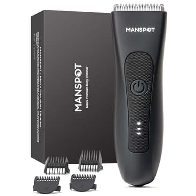 MANSPOT Tondeuse Corps Homme, Tondeuse Intime Homme Étanche IPX7 Wet & Dry, Rasoir Electriques avec Lame en Céramique Hypoallergénique, Rasoir Corps pour Aisselles, Corps, Partie Intimes