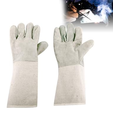 Gants de Soudage, Gants de Barbecue, Gants Résistants à La Chaleur, Gants Anti Chaleur, Gants Résistants Au Feu pour Bâton, Forge, Barbecue, Gril, Cheminée, Poêle à Bois, Four, Marmite
