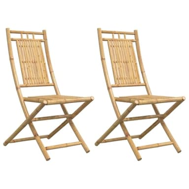 vidaXL Chaises Pliables de Jardin Lot de 2 46x66x99 cm Bambou, Chaise Pliable, Meuble d'extérieur, Chaise à Manger, Meuble de Patio, Meuble de Jardin