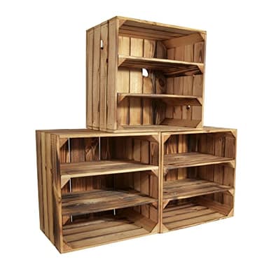 CHICCIE 3X Casier à vin Wino en Bois - Flammé 2X étagère