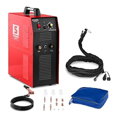 Stamos Découpeur Plasma S-PLASMA 40 (compresseur à air comprimé intégré, courant de coupe 20 – 40 A, épaisseur de découpe 10 mm, protection contre les surcharges, technologie MOSFET-V)