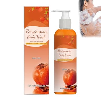 Gel Douche Au Kaki Contre Les Odeurs Corporelles, Gels Dou/che Et Savon Au Kaki Anti-Odeurs, G/els Dou/che Nettoyant Et Hydratant En Profondeur, Parfum Frais Pour Tous Types De Peau (1 PCS)