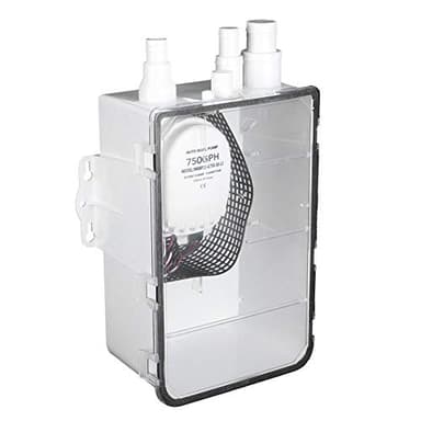 Kit de vidange de pompe de puisard de douche marine à ports multiples | Système de pompe de puisard de douche Bateau RV Cale 12V 750GPH Boîte de vidange multi-ports marine+pompe douche bateau