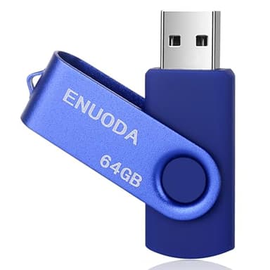 ENUODA Clé USB 64 Go Clef USB 2.0 Flash Drive Mini Portable Grande Capacité Mémoire Stick avec Lumière LED pour Le Stockage et la Sauvegarde (Bleu)
