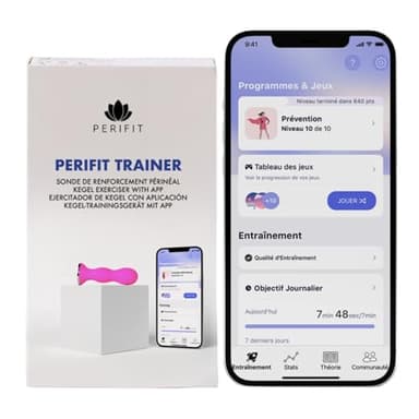 Perifit | Sonde de Rééducation Périnéale | Dispositif Médical Connecté | Muscle et Renforce le Périnée | Prévention Incontinence, Descente d'Organe | Appareil de Musculation Pelvienne Femme