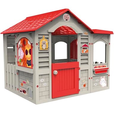 Chicos - Grand Cottage Maison | Cabane de Jardin pour Enfants +24 Mois | Fabriqué en Plastique Robuste et Durable avec Montage Facile. Dimensions de la Maison : 122 x 103 x 104 cm (89627)