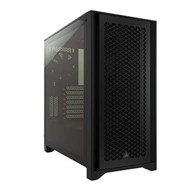 CORSAIR 4000D AIRFLOW Boîtier ATX Mid-Tower en Verre Trempé – Débit d'Air Élevé – Système de Destion des Câbles – Intérieur Spacieux – Deux Ventilateurs de 120 mm Inclus – Noir