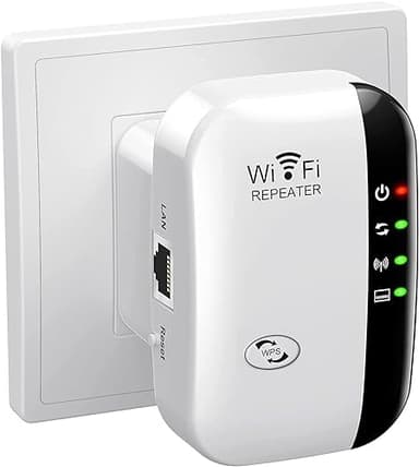WiFi Répéteur WiFi Booster 2,4 GHz 300Mbps Extenseur sans Fil Amplificateur de Signal du Réseau Avoir AP/RP et WPS Fonction, Compatible avec Toutes Les Box Internet