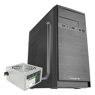Tacens Anima AC4500, Boîtier PC Micro ATX + Alimentation 500 W, Aluminium Poli Noir