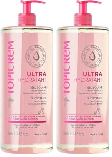 Topicrem - Ultra Hydratant Gel Douche - Nettoie en Douceur, Protège et Hydrate la Peau - Sans Savon, Texture Onctueuse, Odeur Délicate, Peaux Sensibles et Sèches, Fabrication Française - 1000 ml