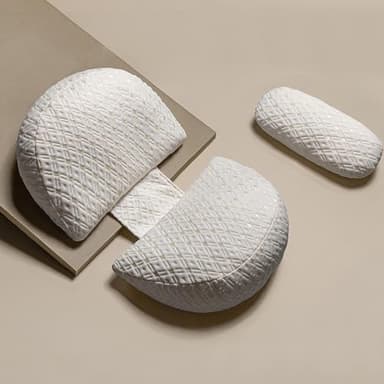 Coussin de Grossesse pour Dormir, Coussin d'Allaitement, Coton Oreiller de Grossesse de Soutien du Corps pour Maintenir Votre Dos, Ventre, Coussin de maternité avec Housse Amovible(Blanc & Petit)