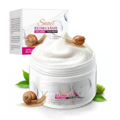 Crème de Collagène à la Bave d’Escargot 100g – Crème Visage Femme Hydratante et Anti-Rides, Soin Anti-Âge, Améliore l’Élasticité et Réduit les Signes de l’Âge