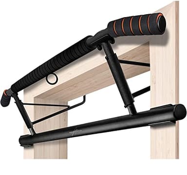 AthleticPro - L'original - Barre de traction pour cadre de porte - Barre de traction très résistante [200 KG] - Barre de porte sans montage - 20cm plus haut dans le cadre - Aussi pour dips & push ups