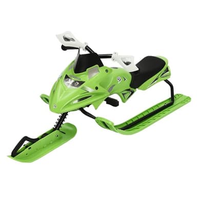 Luge de direction Bob avec freins à pied, luge de ski pour enfants et adultes (vert)