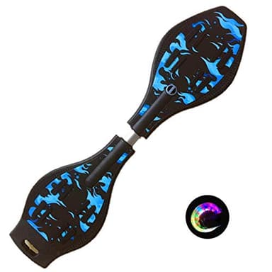 Sumeber Waveboard Les Enfants de Surf pour Adulte avec roulettes Clignotantes pour Enfants Set Adolescents (Flamme Bleue)