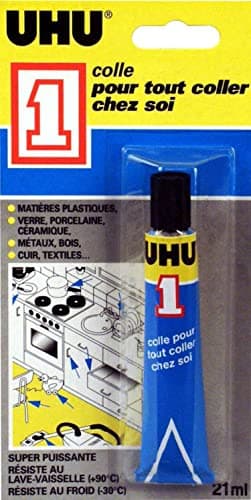 UHU 1 - Colle super puissante multi-usages, multi-réparations, multi-matériaux, transparente, tube 21ml