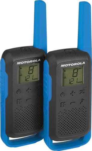 Motorola Solutions - T62 PMR Bleu, Talkie Walkie Talkabout, Radio Bande Citoyenne PMR446, 16 Canaux et 121 Codes, Portée 8 Km, Bleu, Sans Licence, Écran LCD