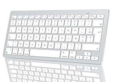 OMOTON Clavier sans Fil Bluetooth pour Mac, pour Apple MacBook Pro, MacBook Air, iMac, iMac Pro, Mac Mini, Clavier AZERTY Compact et Ultra Mince, Argent