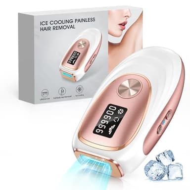 Haarlosy Épilateur Lumière Pulsée de Refroidissement, 999,900 Flashes IPL Laser Épilateur Definitive, 2 Modes 5 Niveaux Énergie Épilation Laser pour Visage/Corps/Maillot/Aisselles, Rose