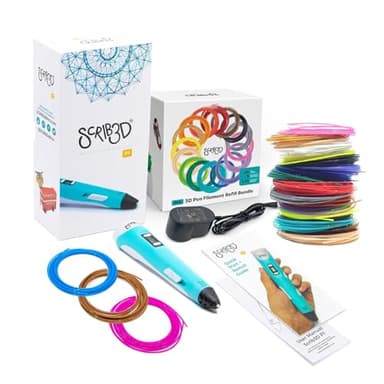 SCRIB3D P1 Pack Stylo d’Impression 3D avec Filament PLA 20 Couleurs