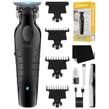 KEMEI 2299 Professionnelle Sans Fil Tondeuse Cheveux Hommes, Tondeuse Barbe Homme électrique, Tondeuse à Lame en T Zéro écartement Pour Homme